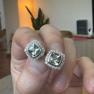 Flawless Authentic Vintage DY Albion Prasiolite Earrings